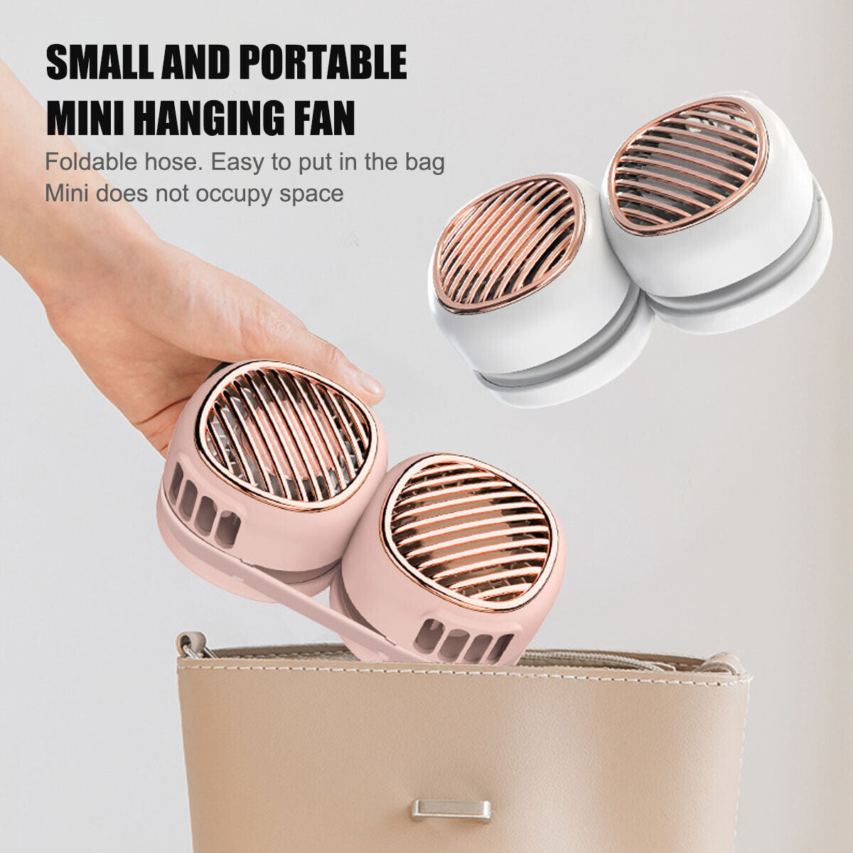 Portable Hanging Neck Fan - 5 Speed - Wearable Personal Fan Air Cooler - Rechargeable