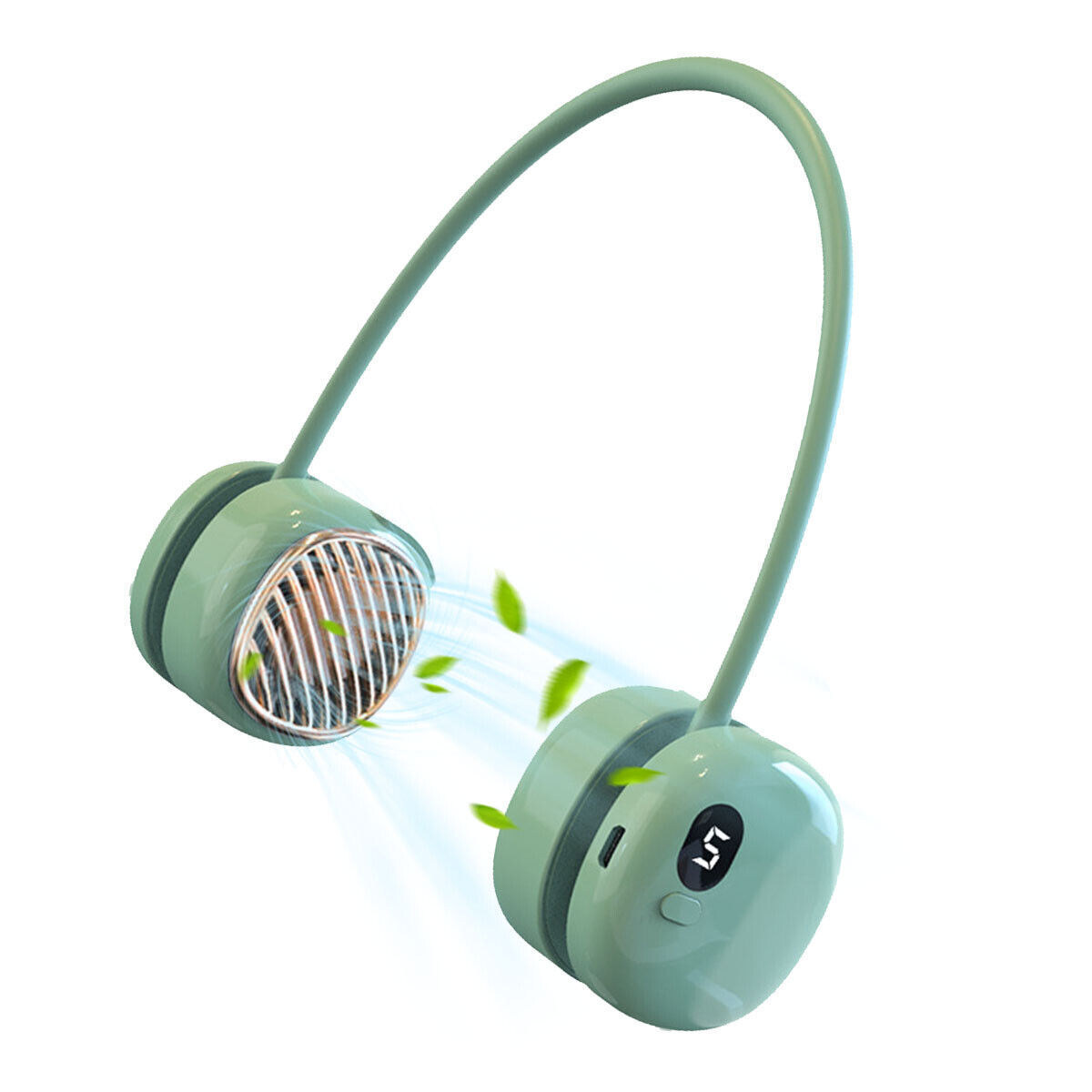 Portable Hanging Neck Fan - 5 Speed - Wearable Personal Fan Air Cooler - Rechargeable