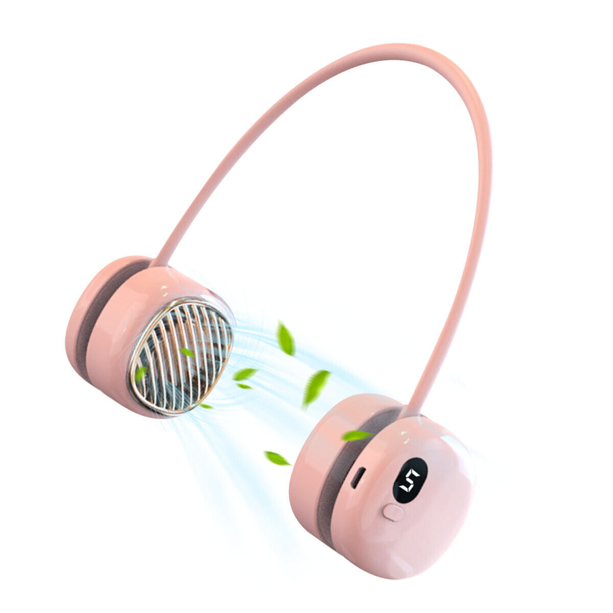 Portable Hanging Neck Fan - 5 Speed - Wearable Personal Fan Air Cooler - Rechargeable
